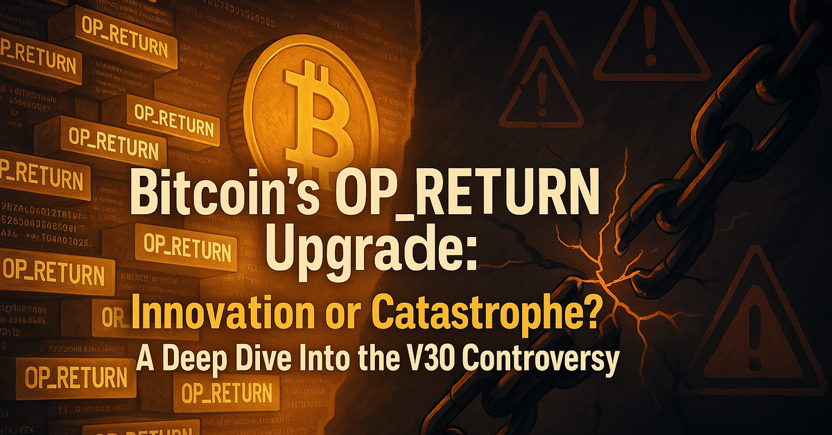 Bitcoin’s OP_RETURN Upgrade: Innovation or Catastrophe? A Deep Dive Into the V30 Controversy